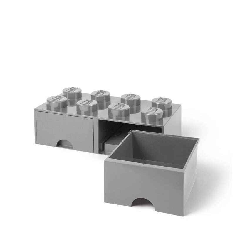 LEGO 8-Stud Medium Stone Gray Storage Brick Drawer