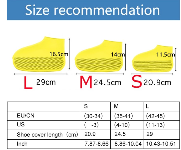 Reusable Non Slip Rain Shoe Cover Unisex