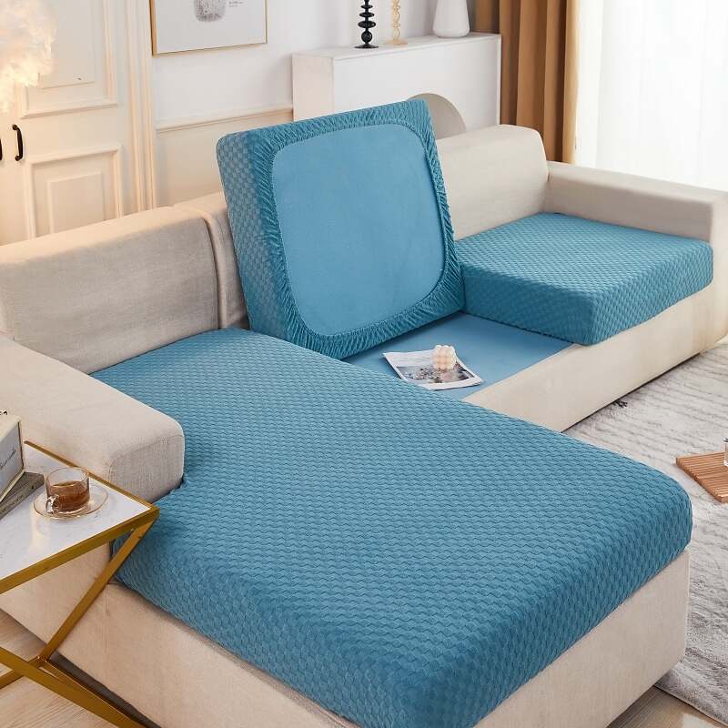 Stretch Sofa Seat Cushion Cover Slipcover 4 or 3 Seater L Shape