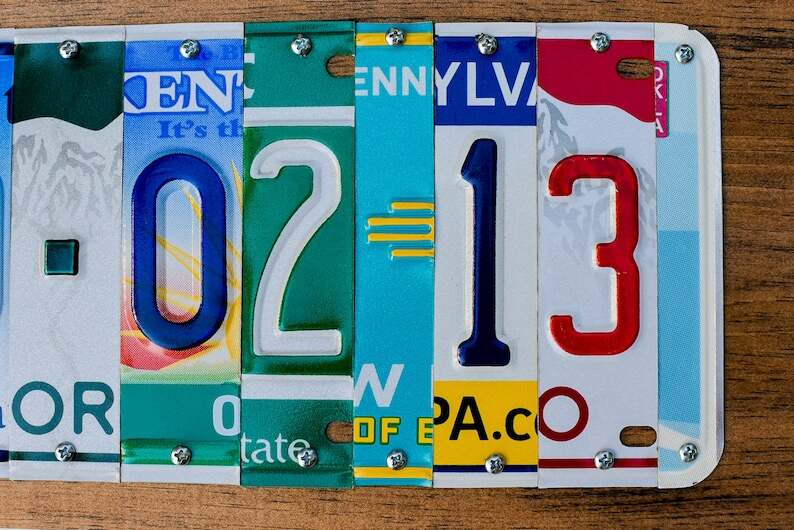 Custom License Plate Signs, Personalized gift from license plates, Custom Gifts, Unique Gift for husband, Retro Home Decor, Last Name Sign.