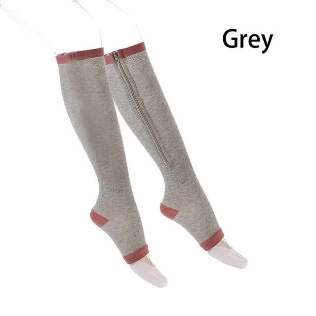 Compression Socks Unisex Support Knee Zipper