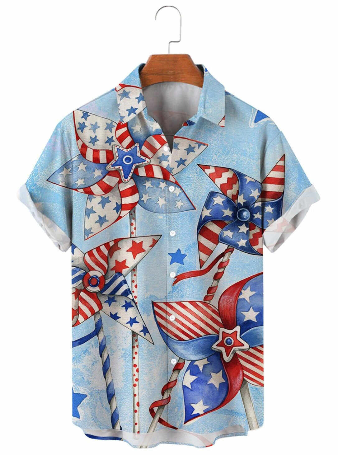 American Flag Windmill Men's Shirts