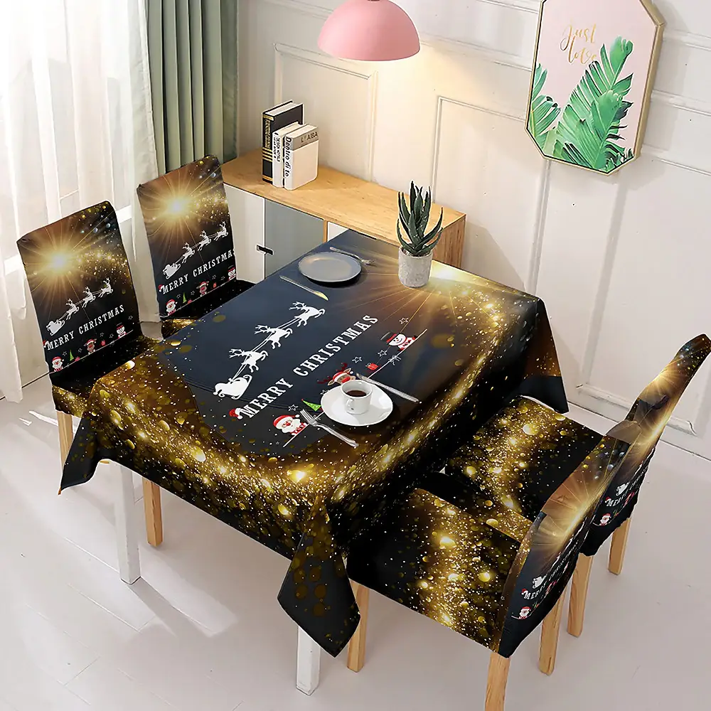 Christmas Decoration Tablecloth Elastic One-piece Chair Cover