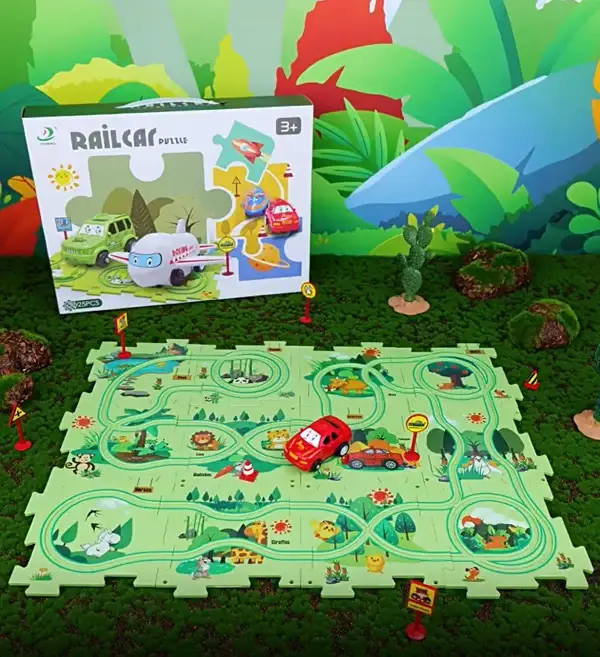 Last Day 70% OFF-🔥Children's Educational Puzzle Track Car Play Set