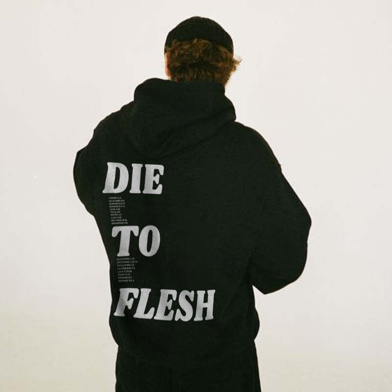 Die To Flesh Print Hoodie