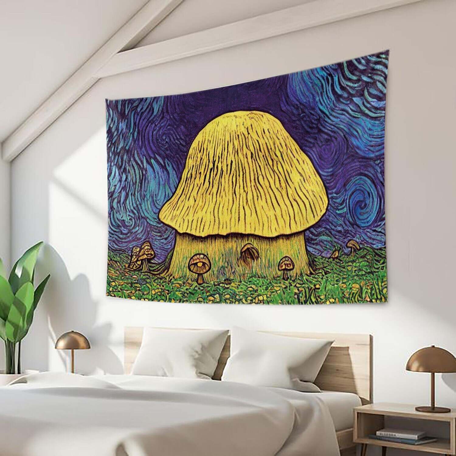 Trippy Mushroom Wall Tapestry Art Decor