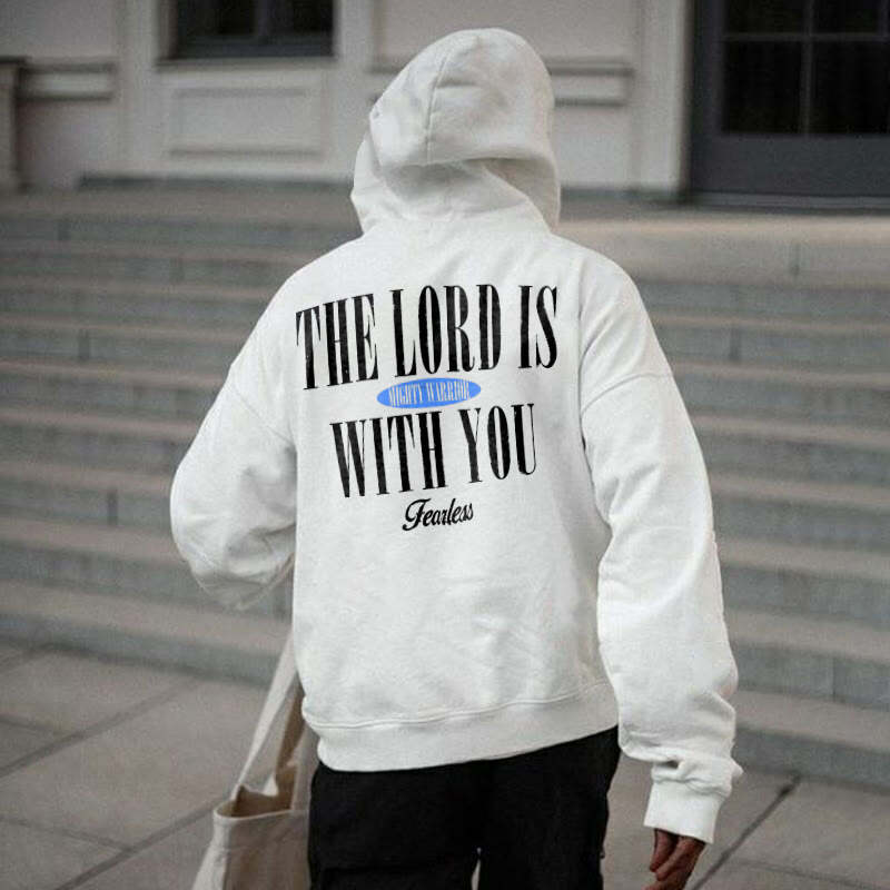 The Lord Is With You Print Hoodie