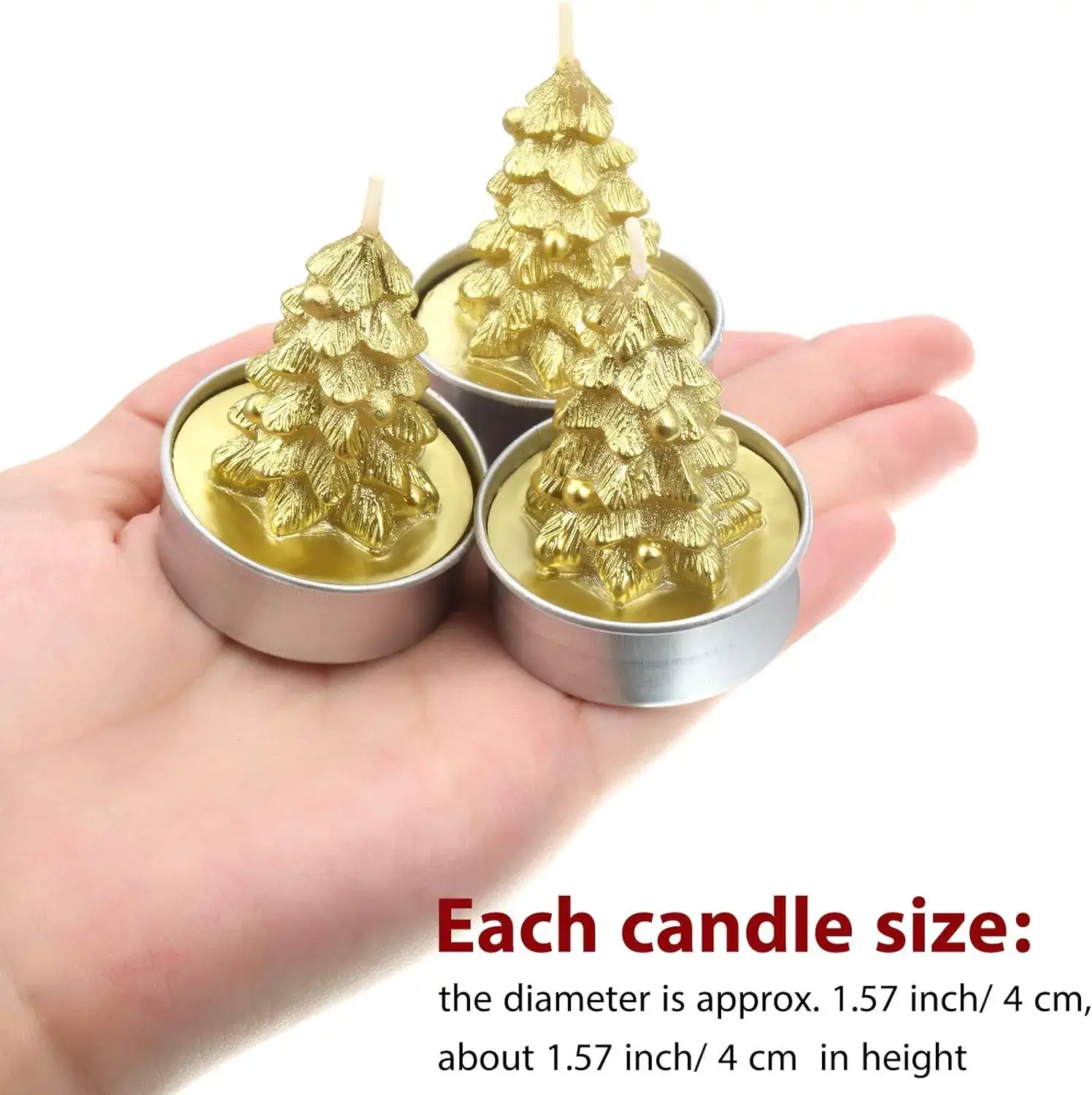 12 Pieces Christmas Tree Tealight Candles Handmade Delicate Tree Candles for Christmas Home Decoration Gifts