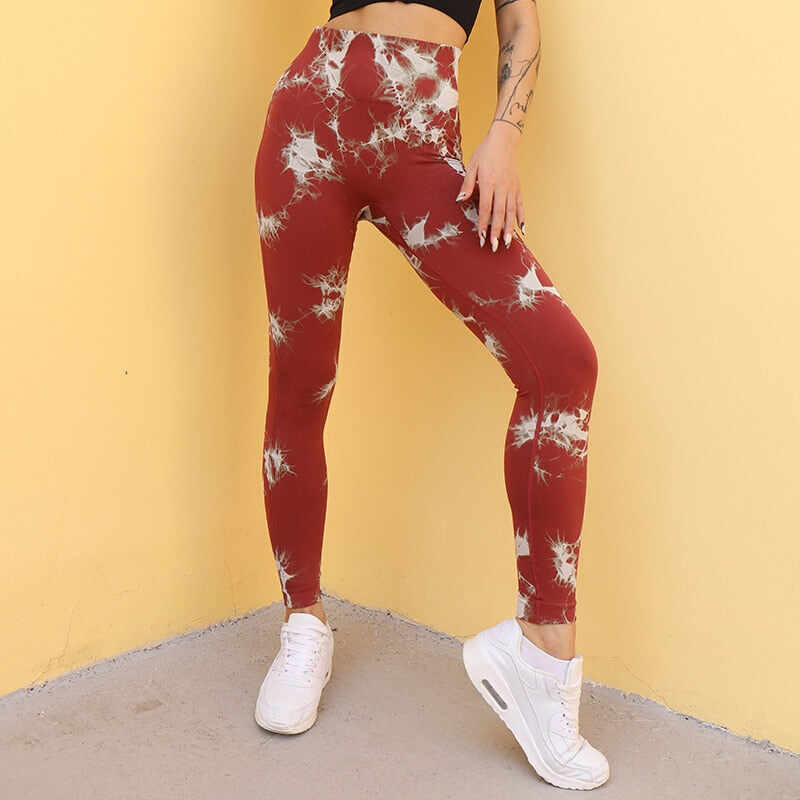 Seamless Tie Dye Leggings Women For Fitness Yoga Pants Push Up Workout Sports Legging High Waist Tights Gym Ladies Clothing