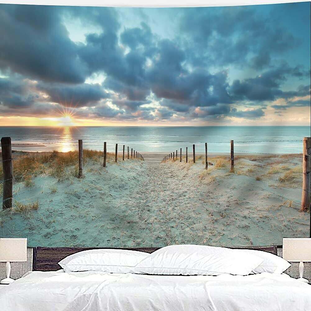 Ocean Beach Wall Tapestry Art Decor Photograph Backdrop