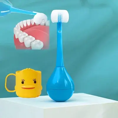 👍 Novelty Cute Tumbler Three-sided Children's Toothbrush