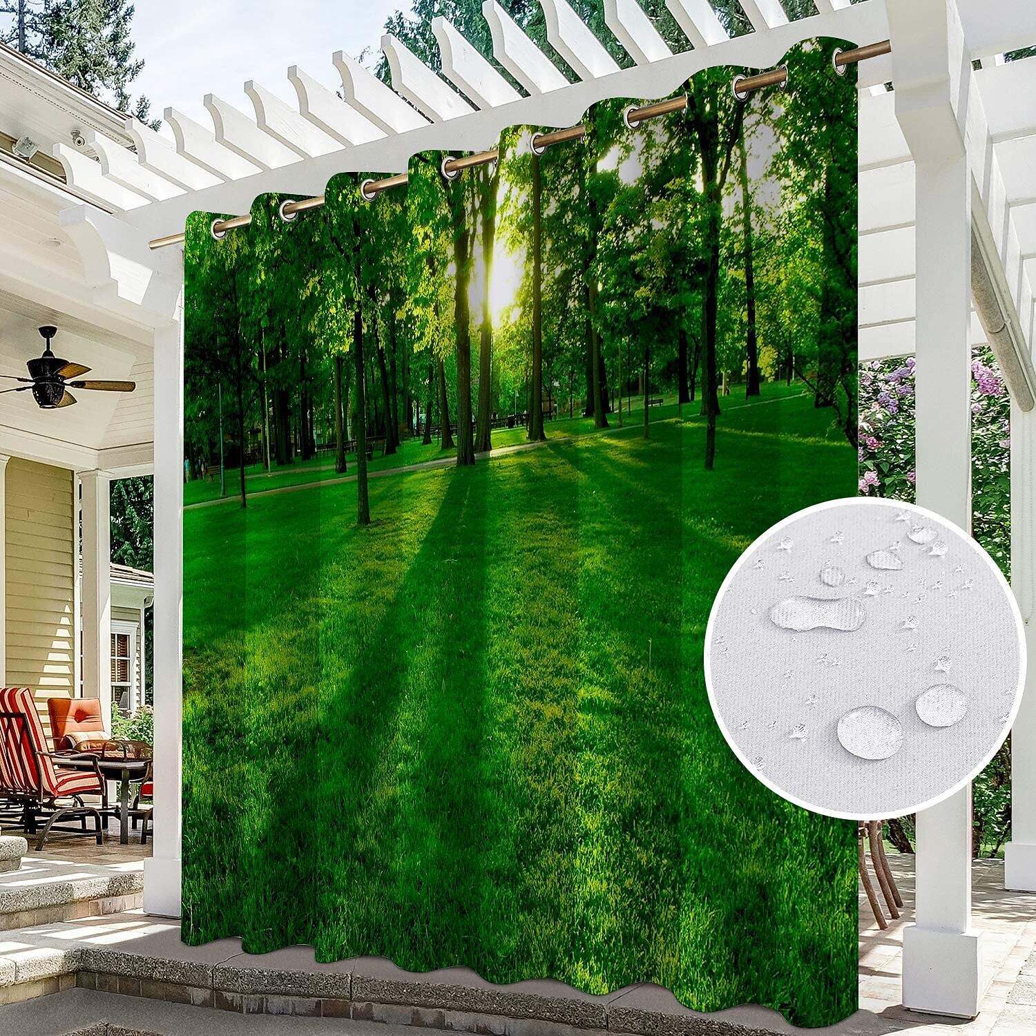 2 Panels Outdoor Curtain Privacy Waterproof