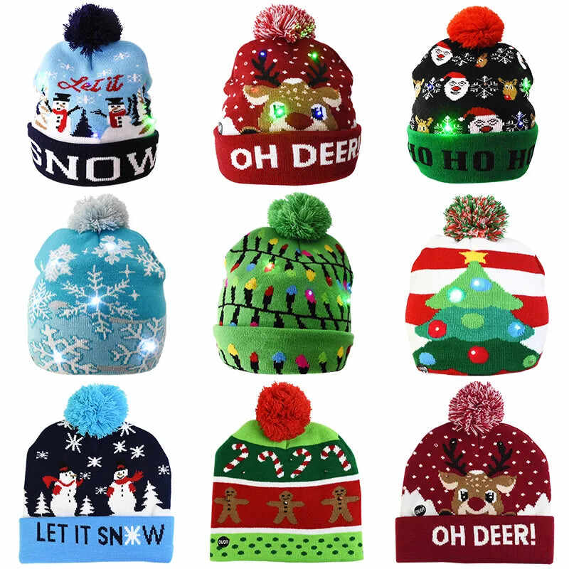 Early Christmas Sale 50% OFFChristmas Theme LED Beanies - Buy 4 Get 1 Free