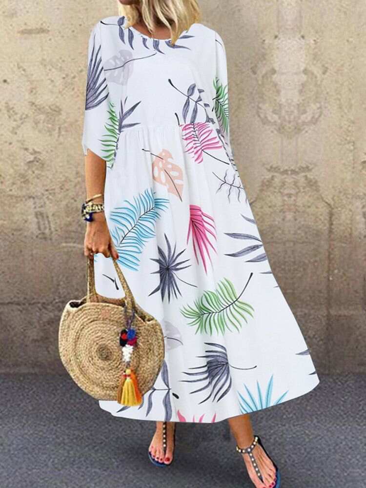 Printed Mid-Length Dress