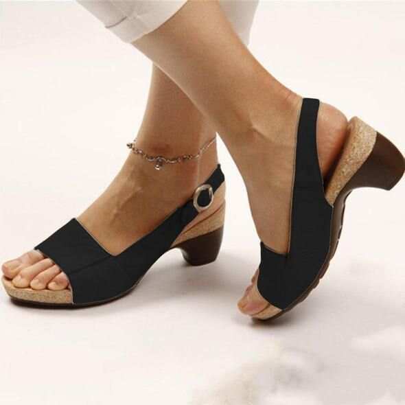 Clearance Sale- Comfortable Elegant Low Chunky Heel Shoes