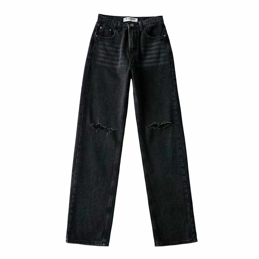 Rolled Edge Mopping Jeans