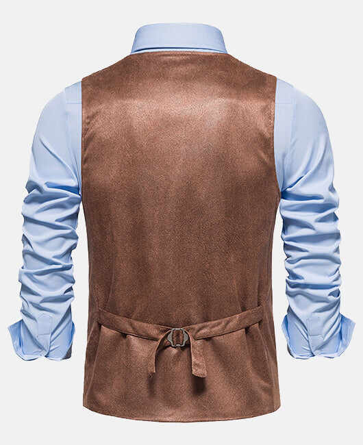 Basic Plain Patched Pocket Single Breasted Blazer Vest