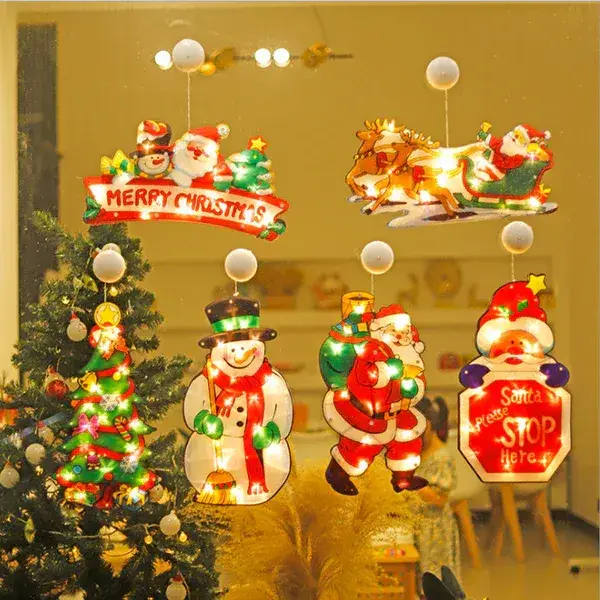 🎄🎅Christmas Presale - Get Surprise Offer-Christmas Window Hanging Lights