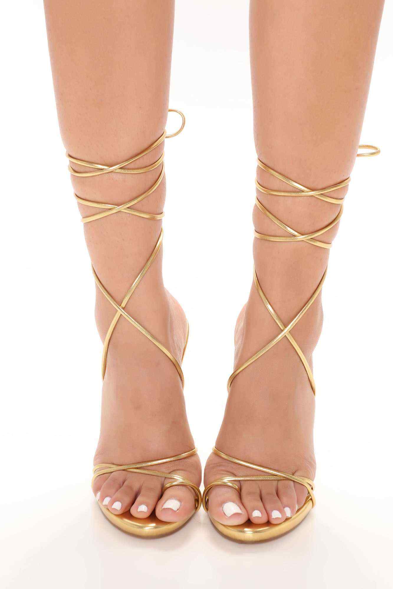 Two To Tango Heeled Sandals   Gold