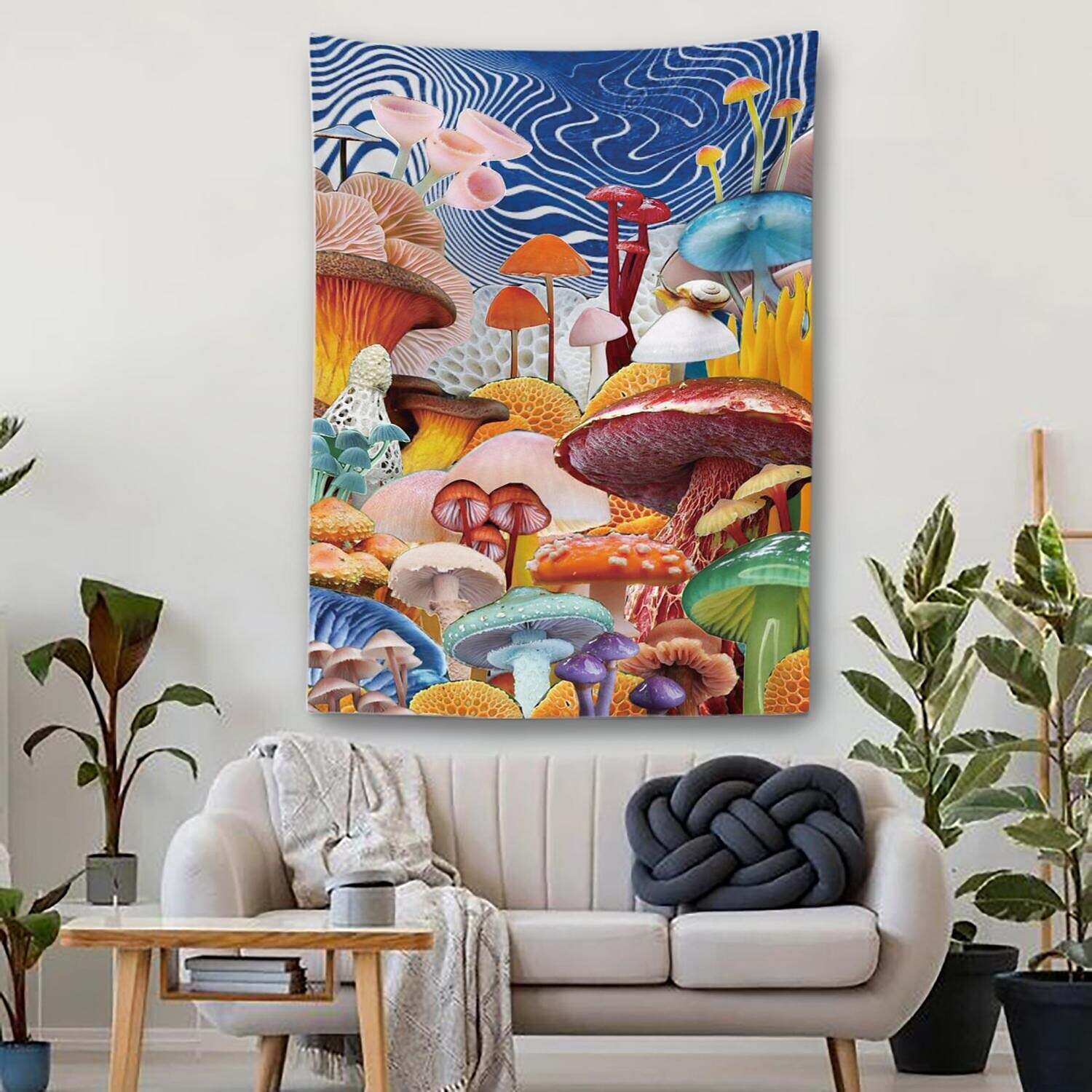 Trippy Mushroom Wall Tapestry Art Decor