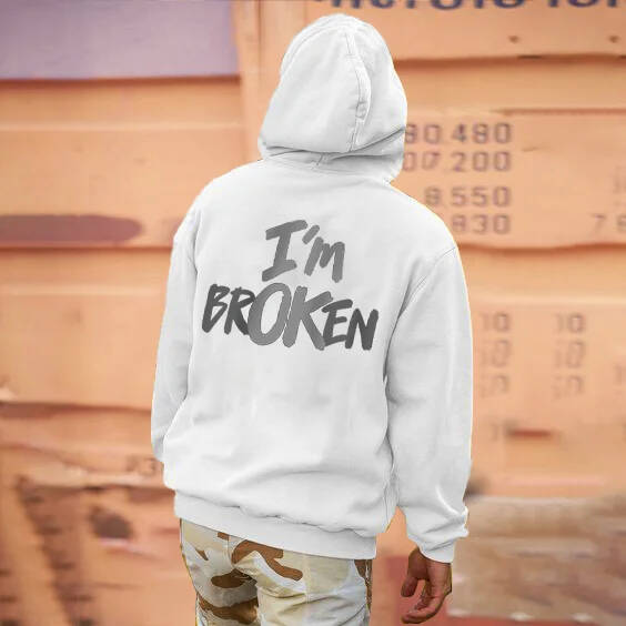 Fashion I'M Borken Print Casual Hoodie