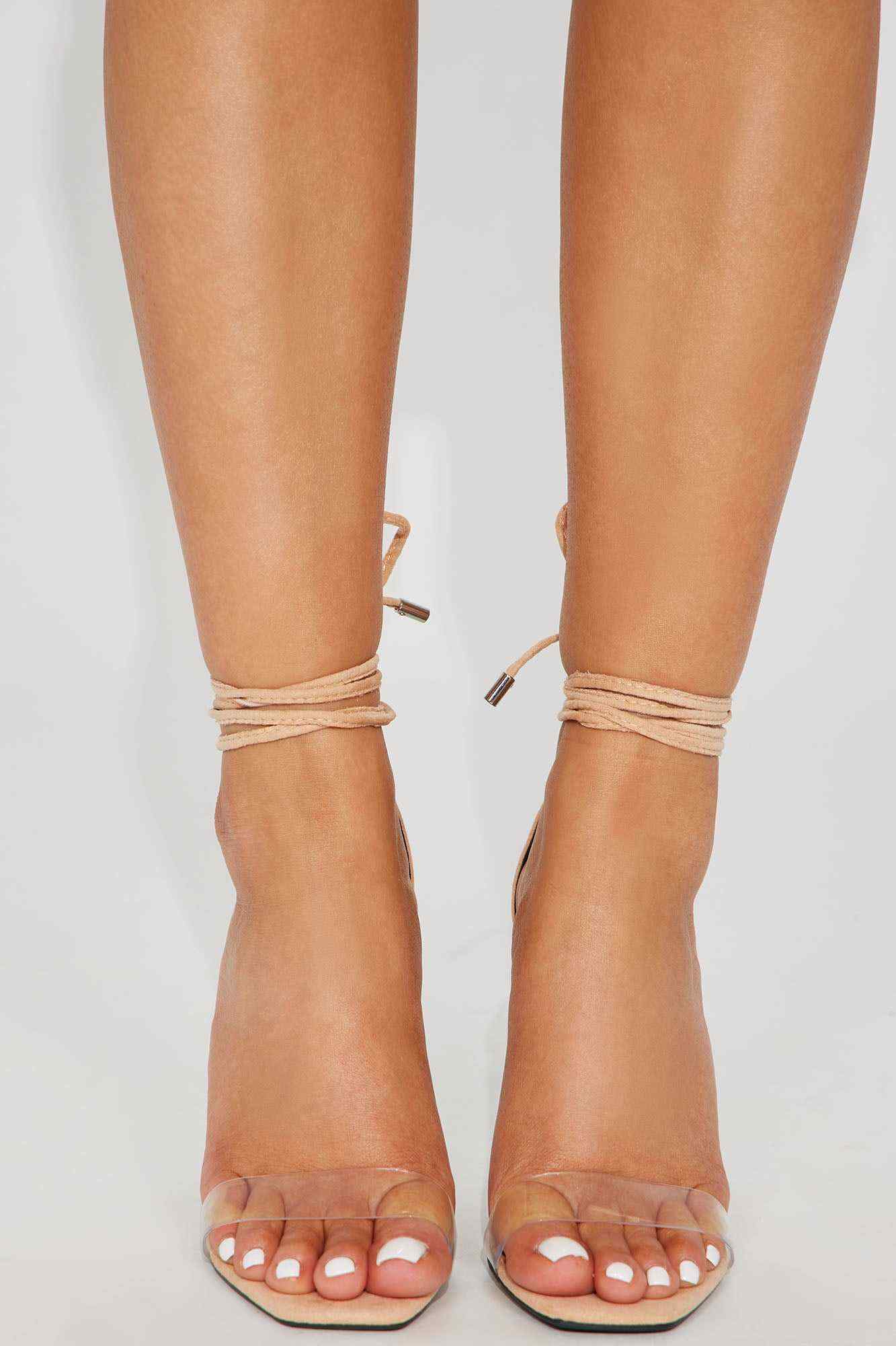 Magdelena Wrap Up Heeled Sandals   Nude