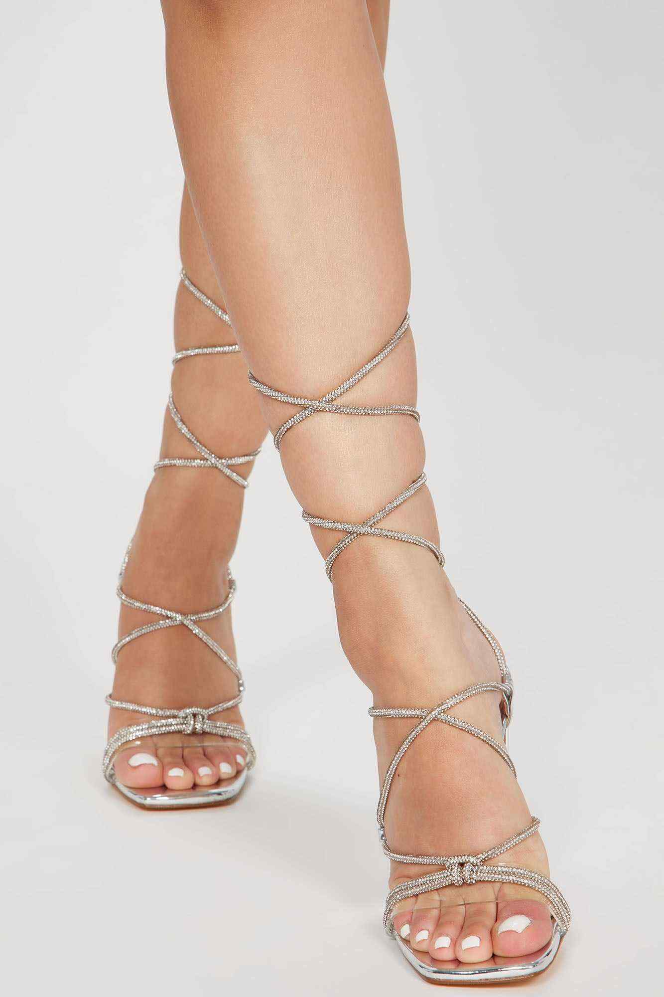 Trendy Location Heeled Sandals   Silver