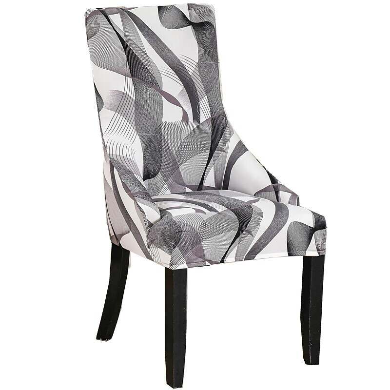 Stretch Wingback Chair Cover Boho/Flower Pattern