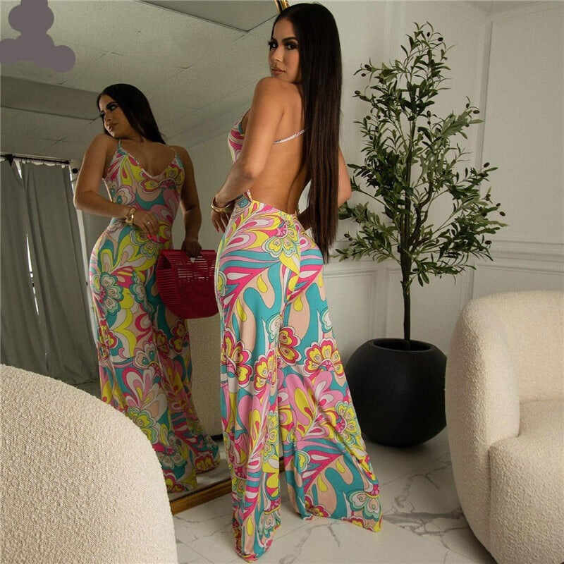 Printed Jumpsuits Long Pants