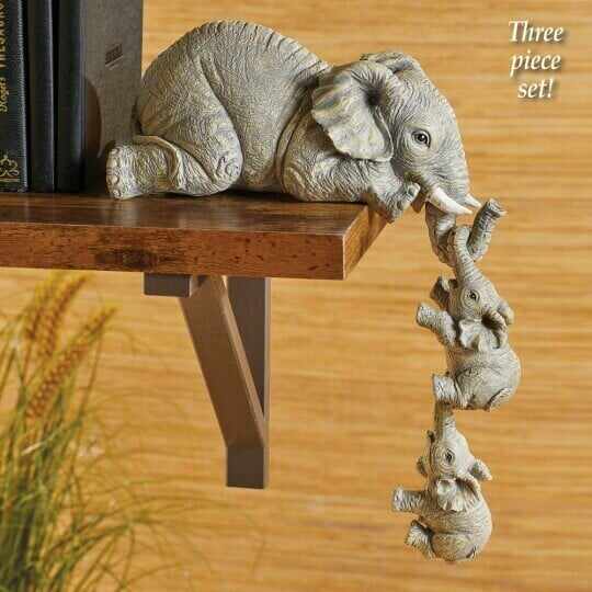 Elephant Sitter Figurines - Set of 3