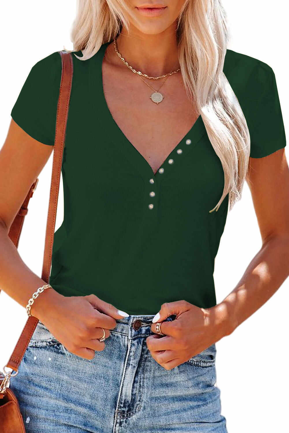 Short Sleeve Solid Color Top