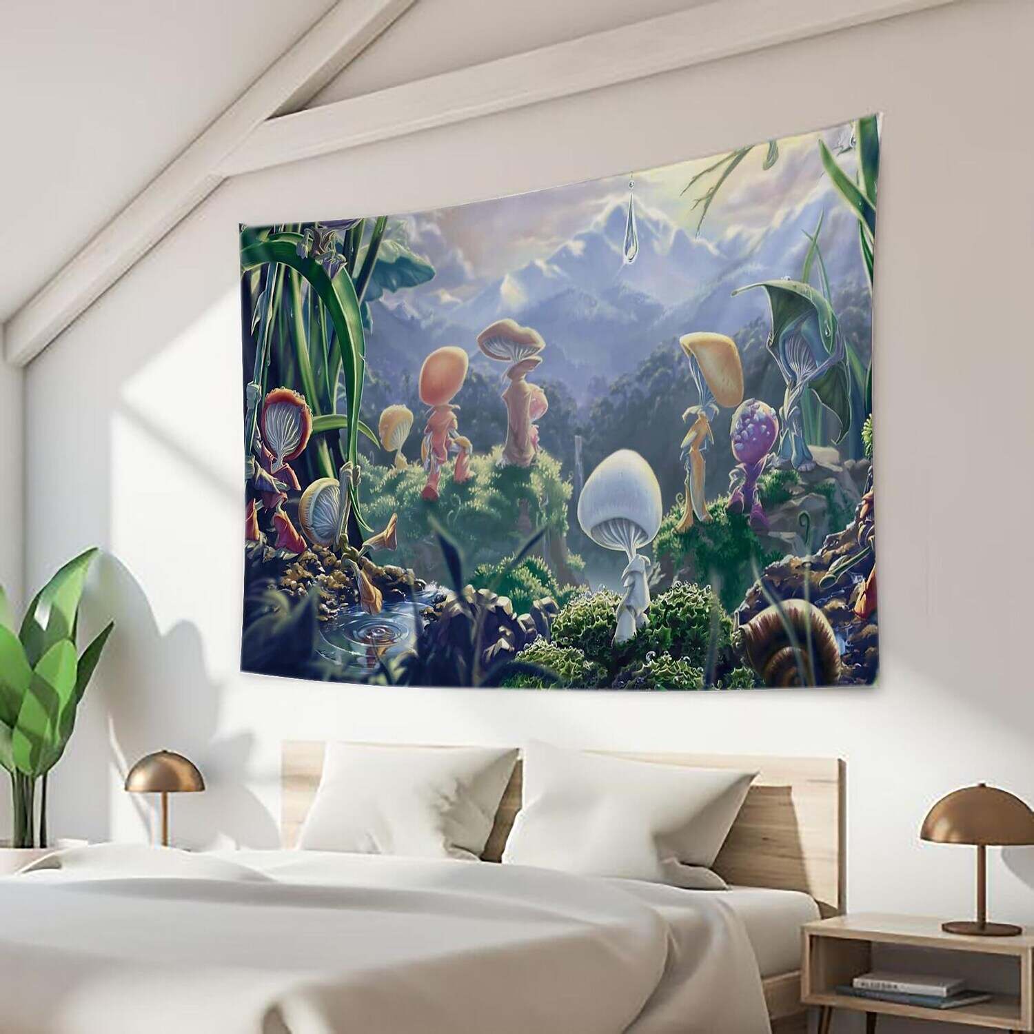 Trippy Mushroom Wall Tapestry Home Decor