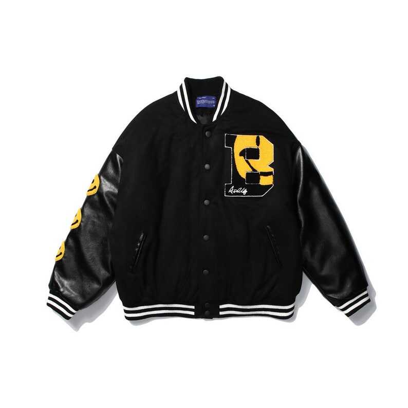 Smiling Face Bomber Varsity Jackets