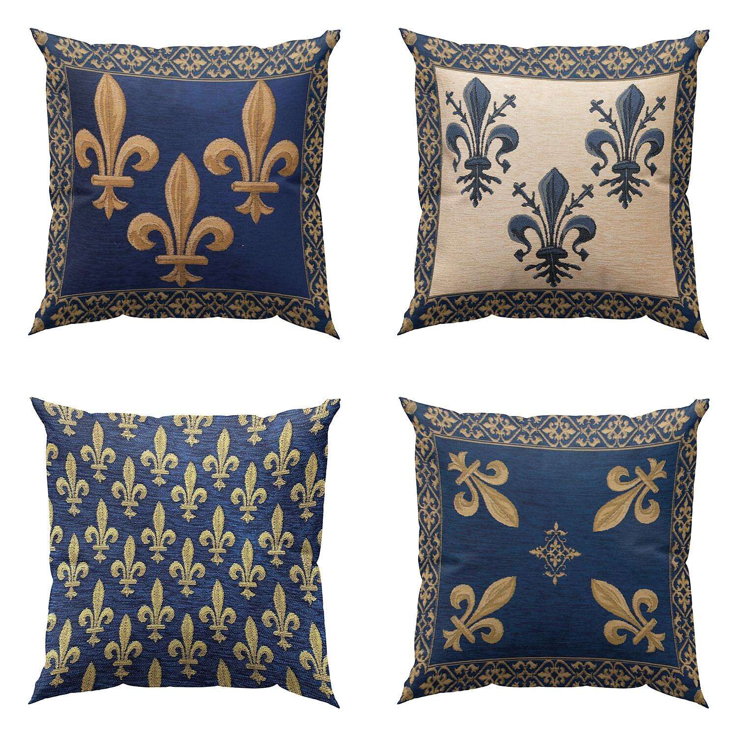 Fleur de Lis Double Side Pillow Cover 4PC Soft