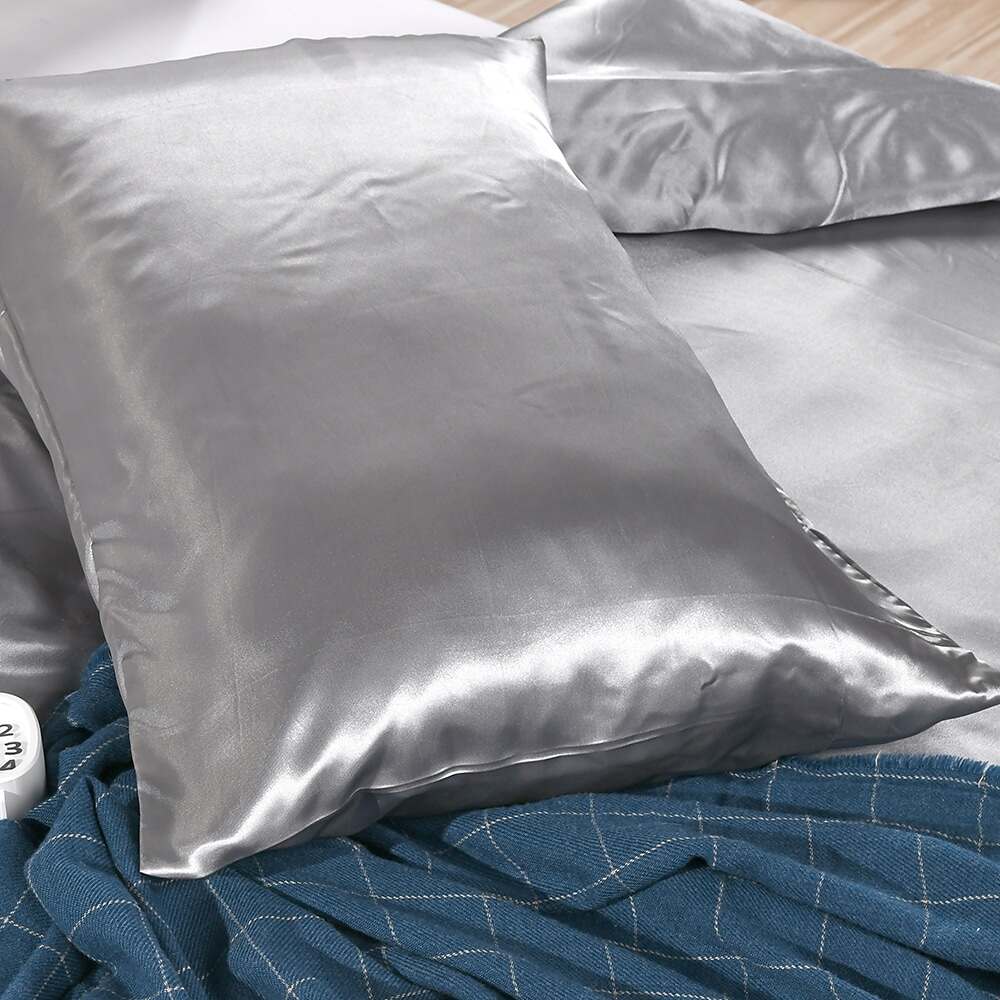 Silky Satin White Duvet Cover Set Quilt Bedding Sets Comforter Cover