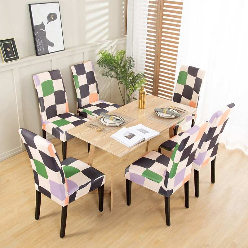 2 Pcs Stretch Kitchen Chair Cover Slipcover