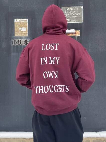 Lost In My Own Thoughts Print Causal Hoodie