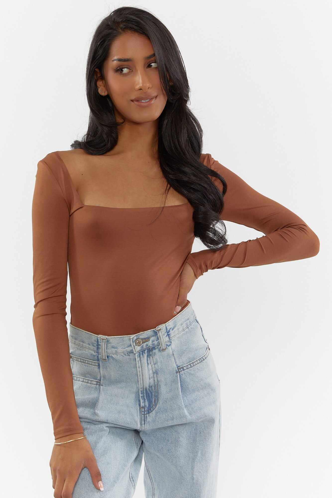 Women Apparel | Square-Neck Bodysuit Red Forever21 - DC33766