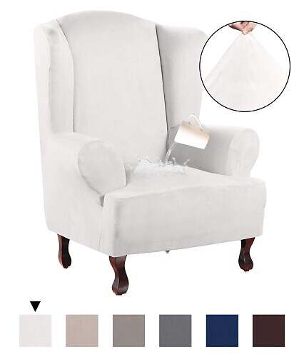 Water Repellent Stretch Wingback Chair Cover