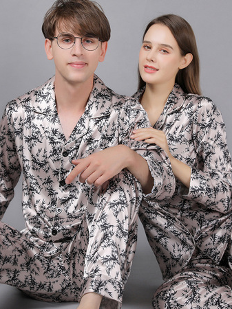 Regular Sleeve Simple Others Regular Fit Couple Pajamas Pajama Set