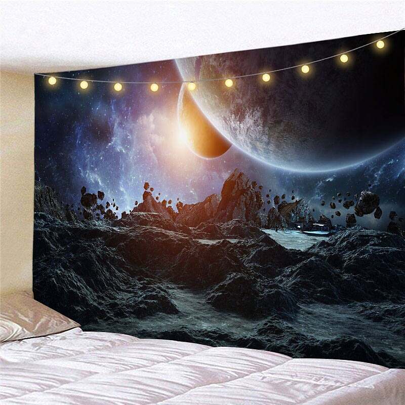 Landscape LED Lights Wall Tapestry Art Decor Galaxy Universe Print