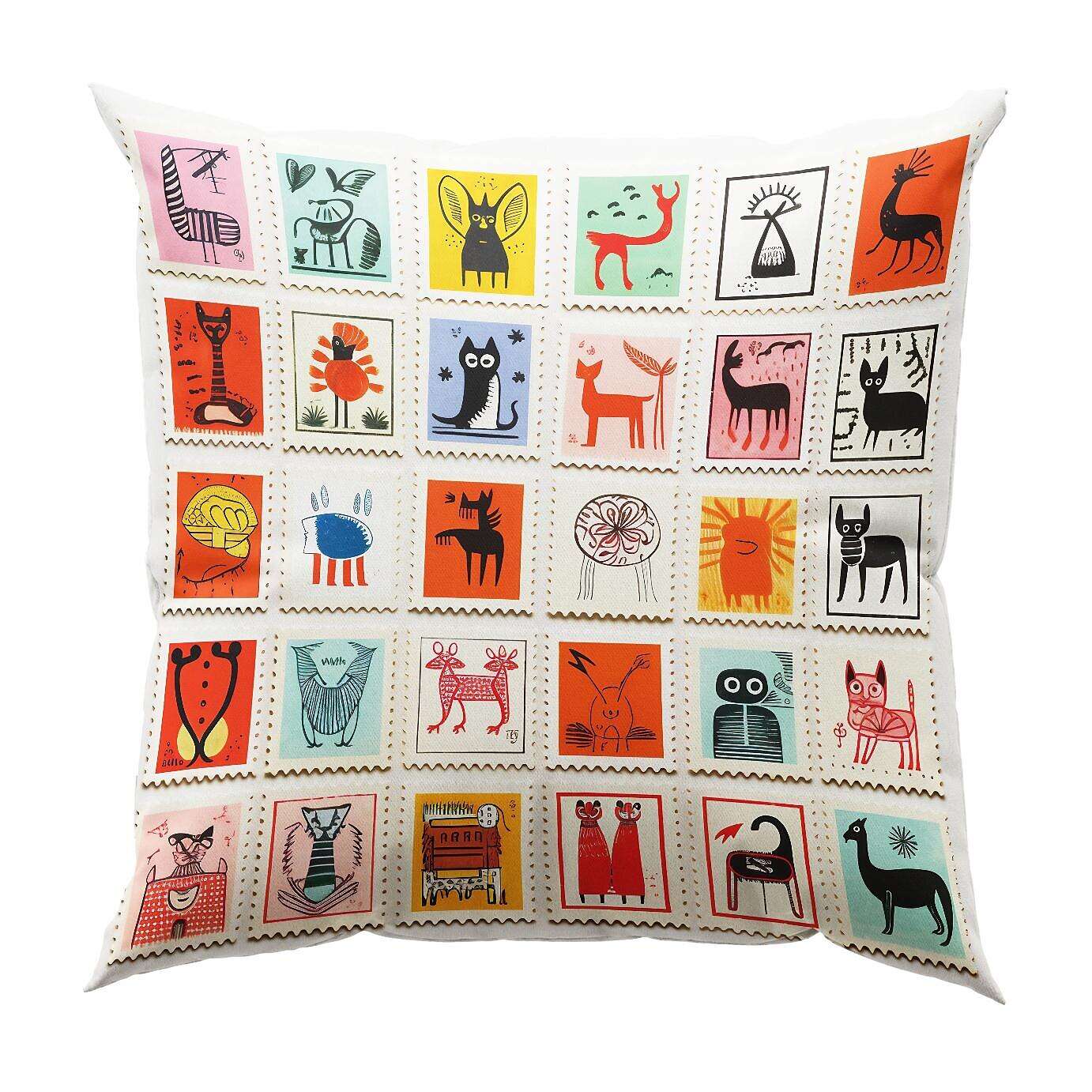 Stamp Collection Pillow Cover 1PC