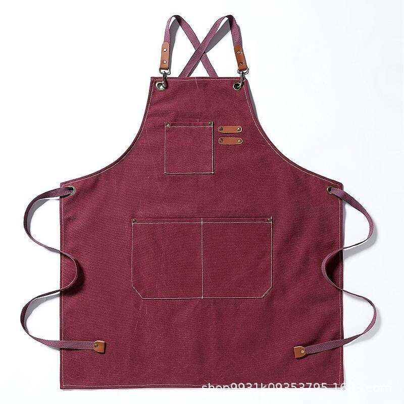 Chef Apron Black for Men Women with Pocket