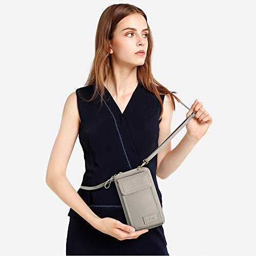 S-ZONE PU Leather RFID Blocking Crossbody Cell Phone Bag for Women Wallet Purse