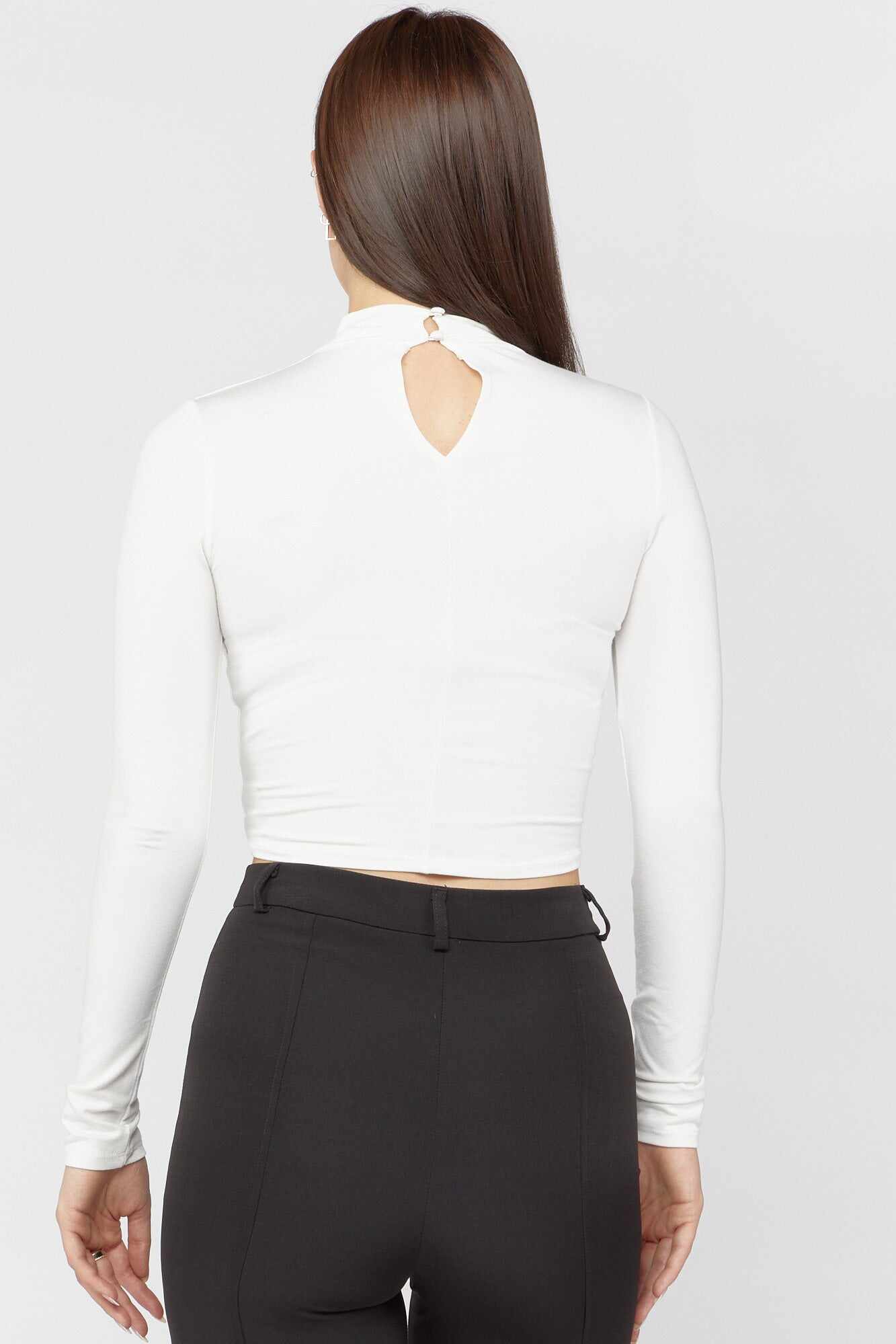 Women Apparel | Mock Neck Twisted-Hem Crop Top Wine Forever21 - PB32552