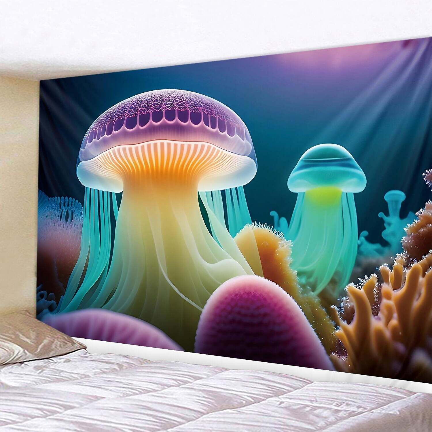 Ocean Jellyfish Wall Tapestry Art Decor