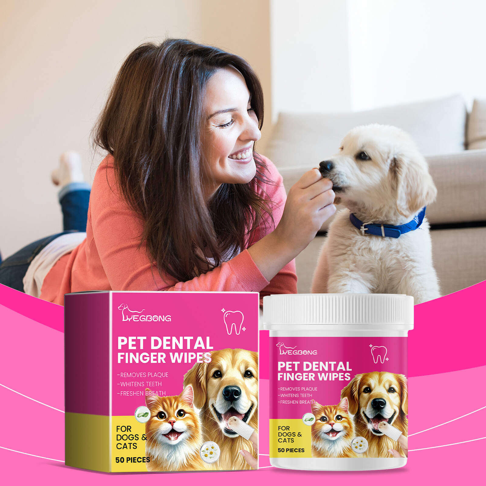 Pet Dental Finger Wipes