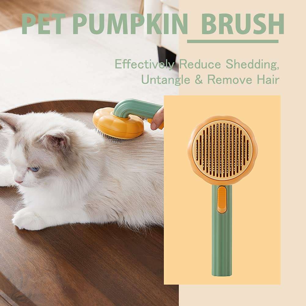 Pumpkin Self Cleaning Slicker Comb