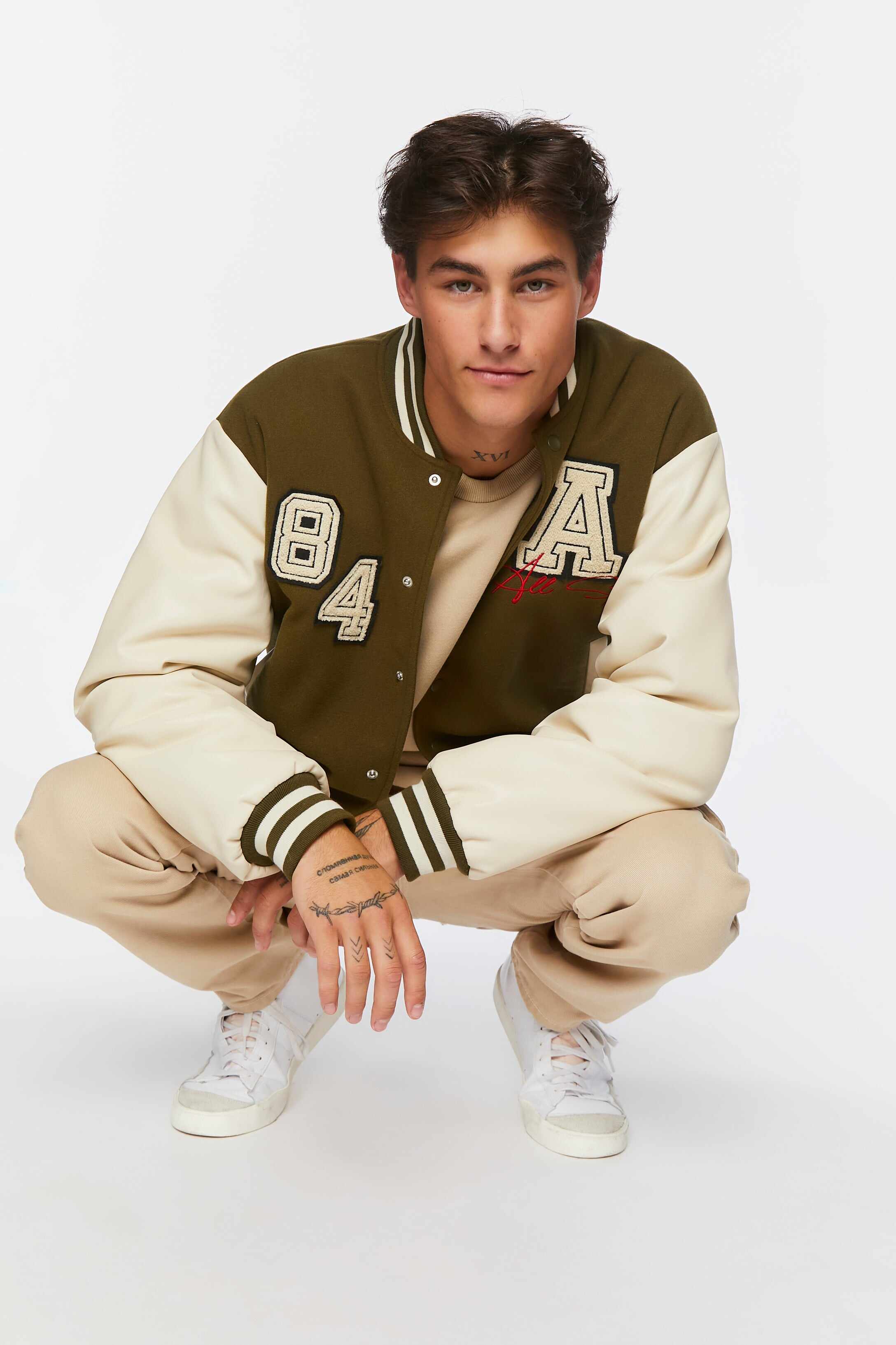 Men Apparel | All Star Varsity Jacket Dark Green Forever21 - XH21079