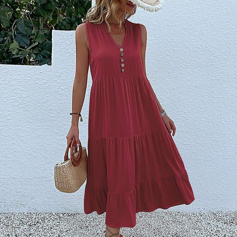 Solid color comfort casual dress